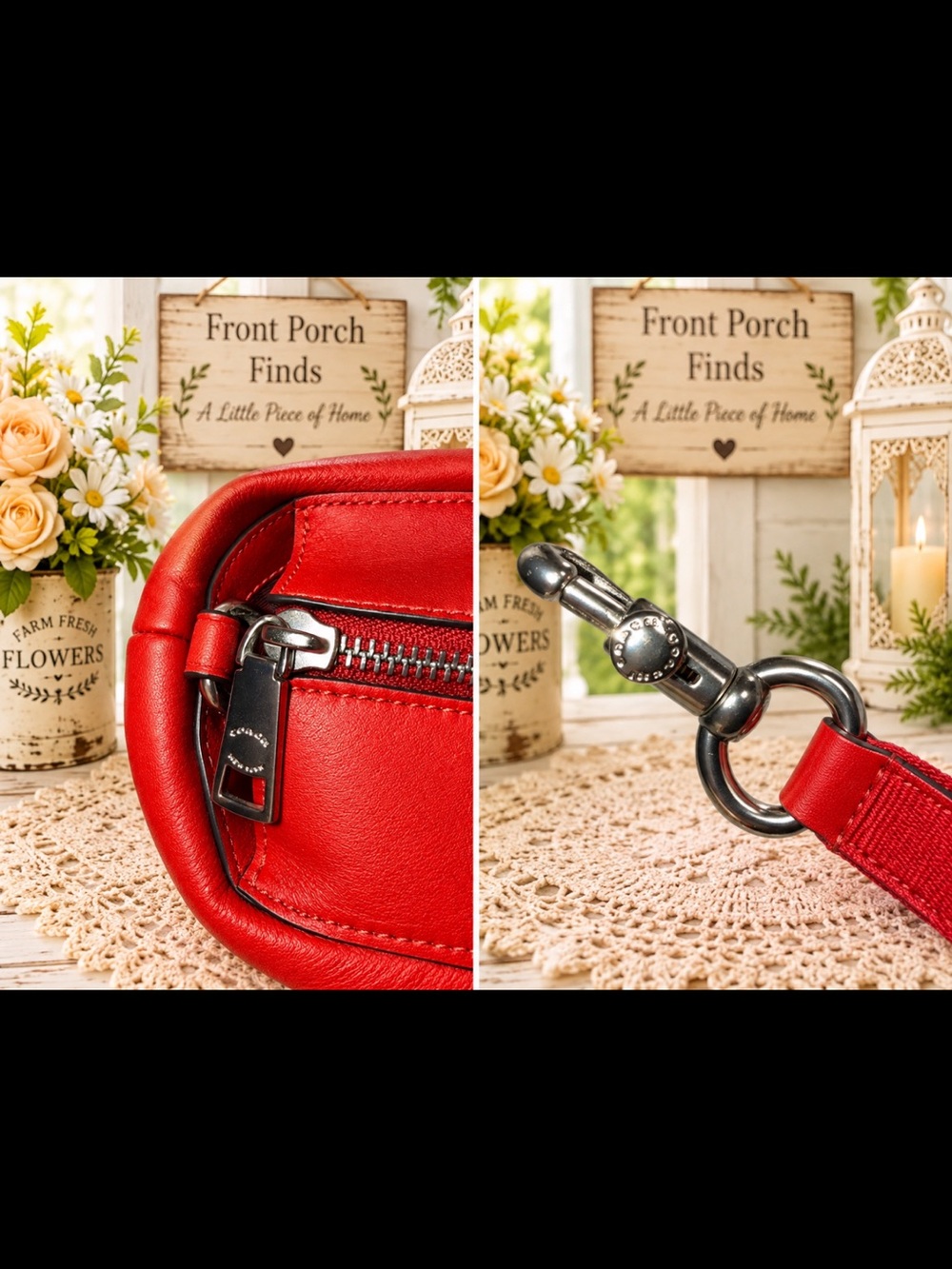 Coach Red Pillow Tote Shoulder Bag Excellent Condition Removable Guitar Strap - Picture 4 of 7